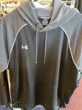 Under Armour Black & Gray Athletic Hoodie with White Trim